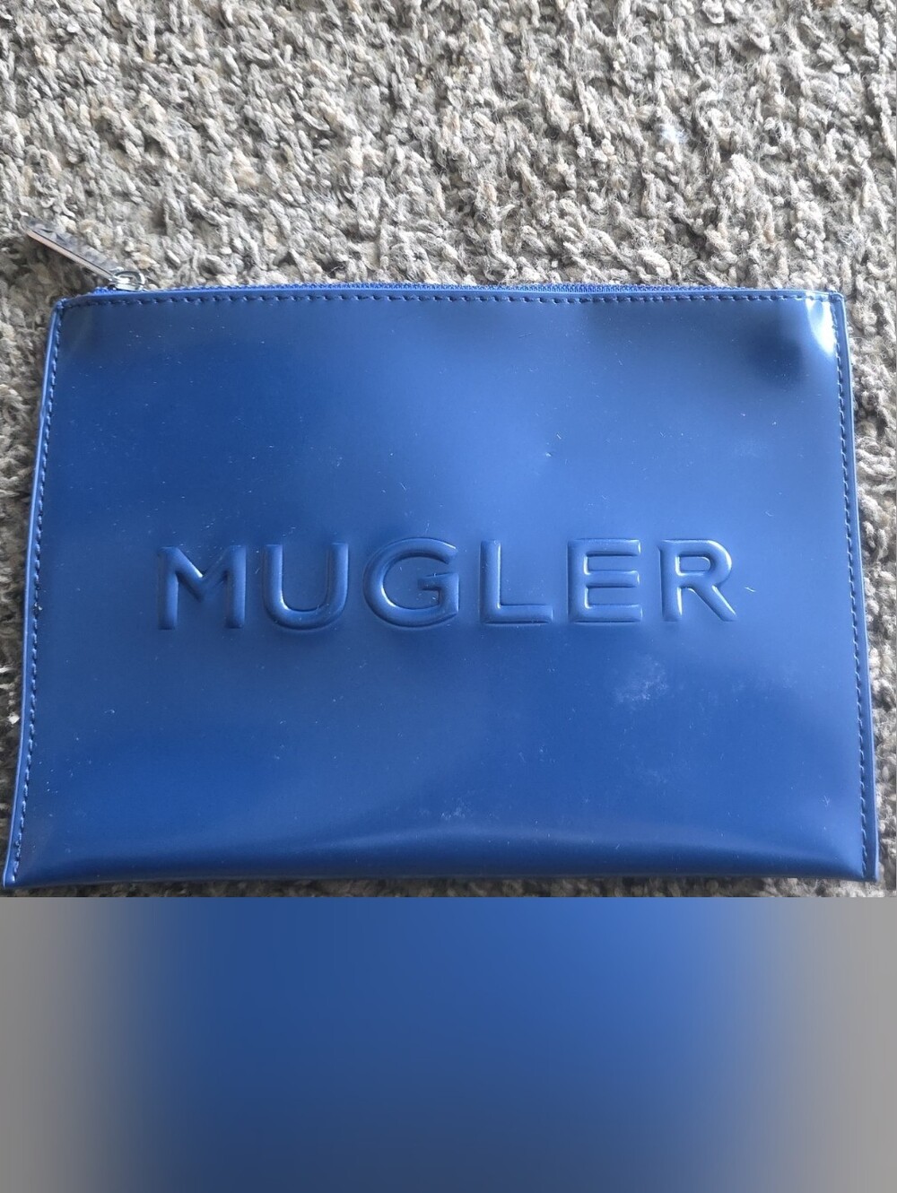 Mugler Royal Blue Embossed Cosmetic Pouch